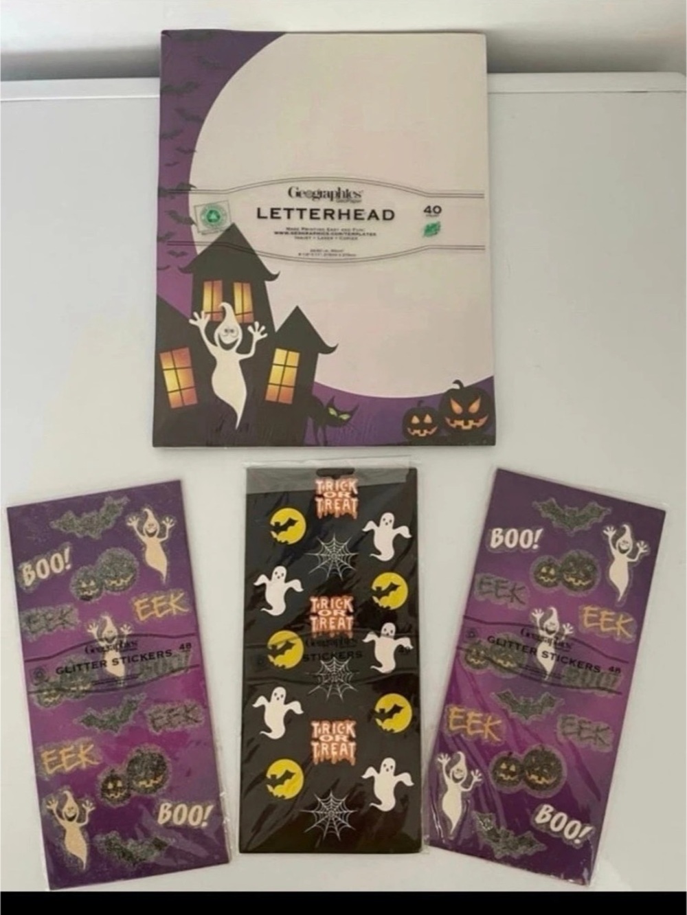 Geographics Halloween Letterhead and Glitter Stickers assortment Halloween